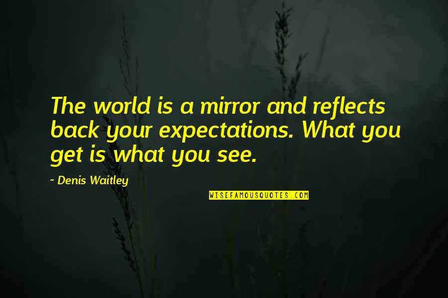 What Is Buddhi Quotes By Denis Waitley: The world is a mirror and reflects back What Is Buddhi Quotes By Denis Waitley: The world is a mirror and reflects back