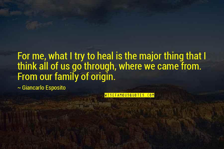 What Is Family For Quotes By Giancarlo Esposito: For me, what I try to heal is