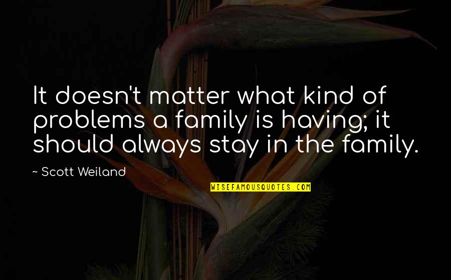 What Is Family Quotes By Scott Weiland: It doesn't matter what kind of problems a What Is Family Quotes By Scott Weiland: It doesn't matter what kind of problems a