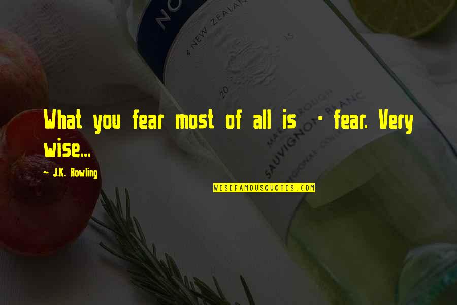 What Is Fear Quotes By J.K. Rowling: What you fear most of all is -