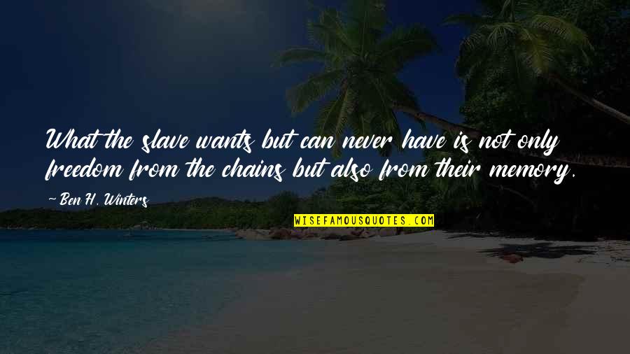 What Is Freedom Quotes By Ben H. Winters: What the slave wants but can never have What Is Freedom Quotes By Ben H. Winters: What the slave wants but can never have