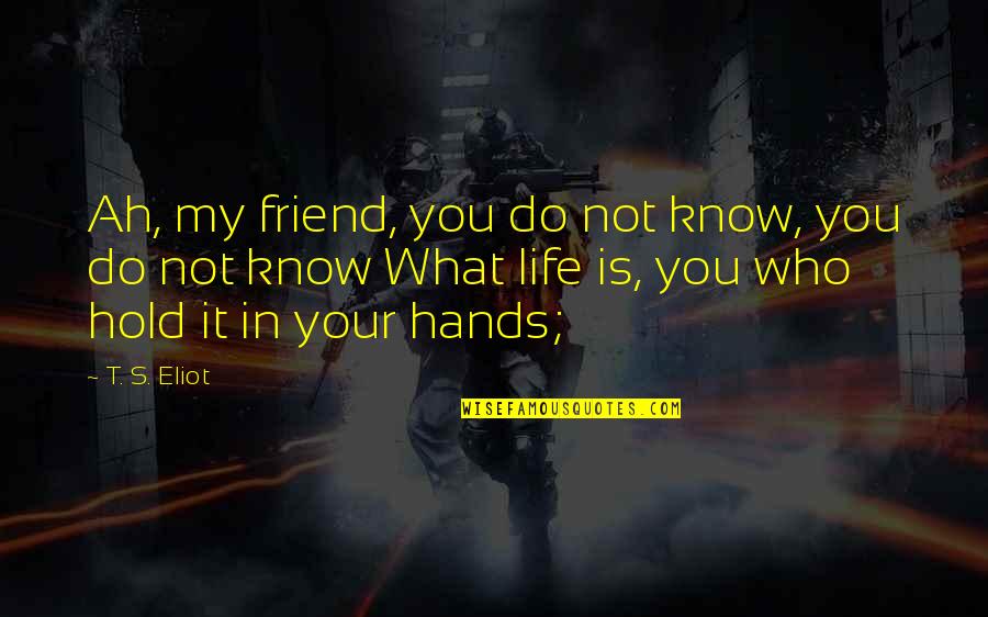 What Is Friend Quotes By T. S. Eliot: Ah, my friend, you do not know, you What Is Friend Quotes By T. S. Eliot: Ah, my friend, you do not know, you