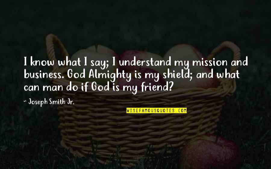 What Is Friendship Quotes By Joseph Smith Jr.: I know what I say; I understand my