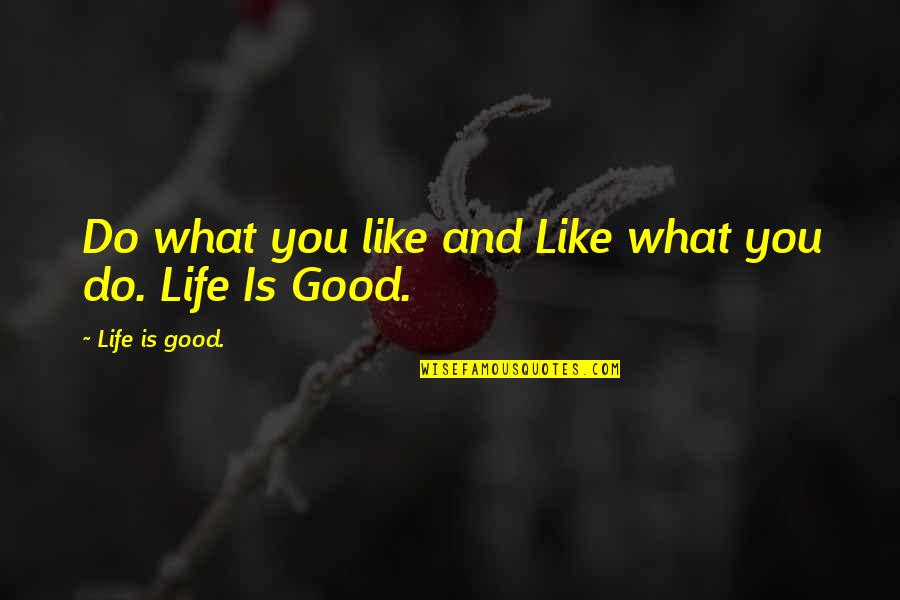 What Is Good Life Quotes By Life Is Good.: Do what you like and Like what you