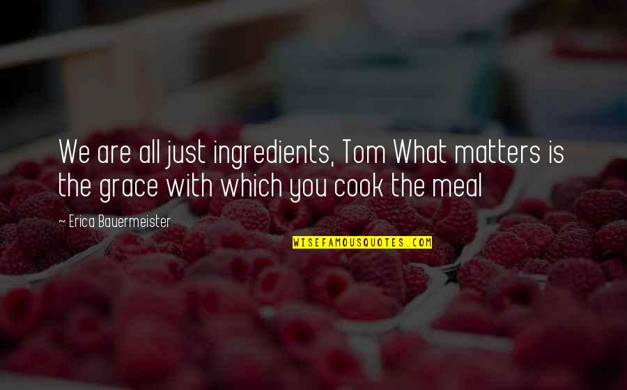 What Is Grace Quotes By Erica Bauermeister: We are all just ingredients, Tom What matters What Is Grace Quotes By Erica Bauermeister: We are all just ingredients, Tom What matters