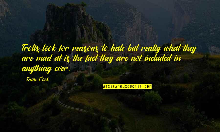 What Is Hate Quotes By Dane Cook: Trolls look for reasons to hate but really