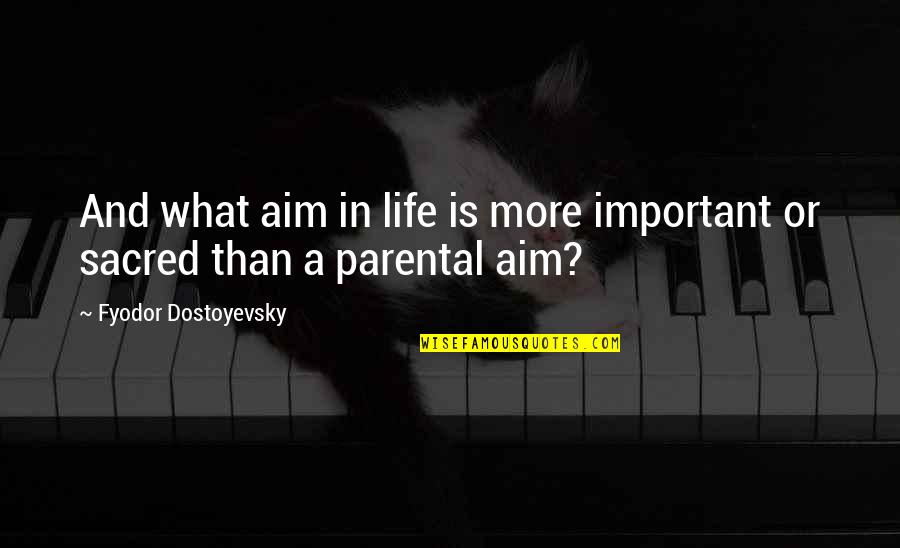 What Is Important In Life Quotes By Fyodor Dostoyevsky: And what aim in life is more important