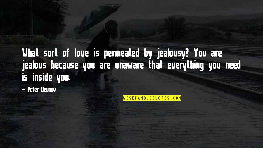 What Is Inside Of You Quotes By Peter Deunov: What sort of love is permeated by jealousy?