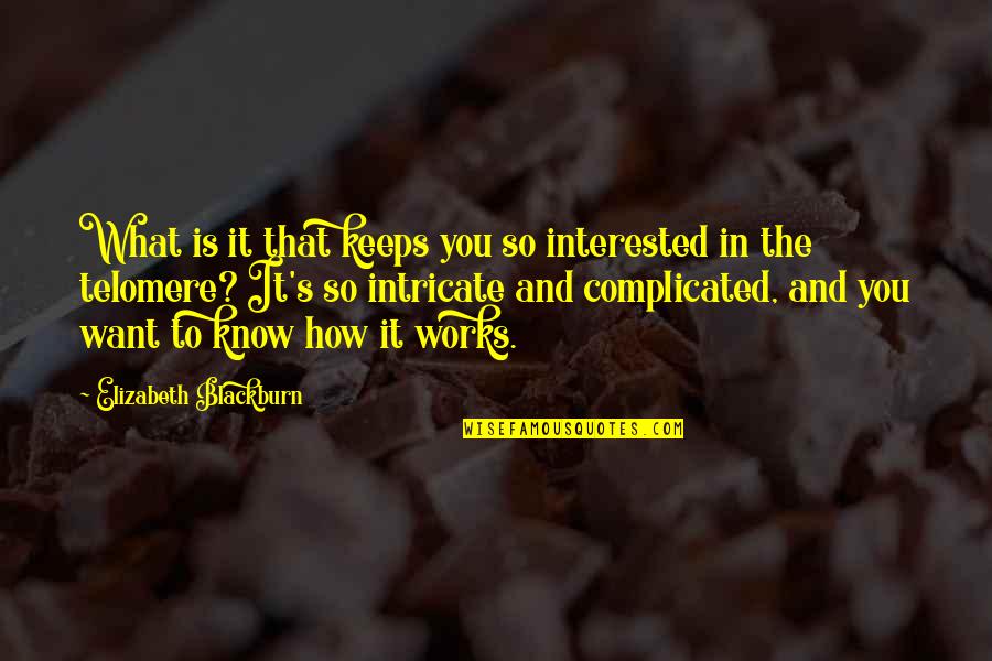 What Is It You Want Quotes By Elizabeth Blackburn: What is it that keeps you so interested