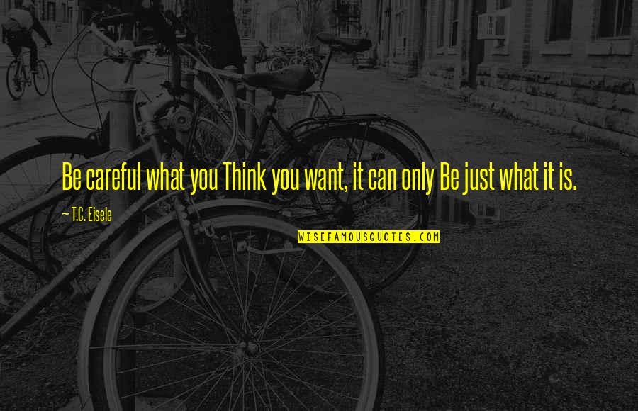 What Is It You Want Quotes By T.C. Eisele: Be careful what you Think you want, it