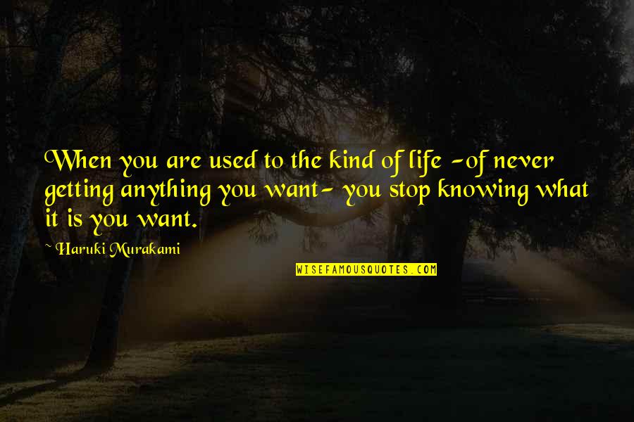 What Is Life To You Quotes By Haruki Murakami: When you are used to the kind of
