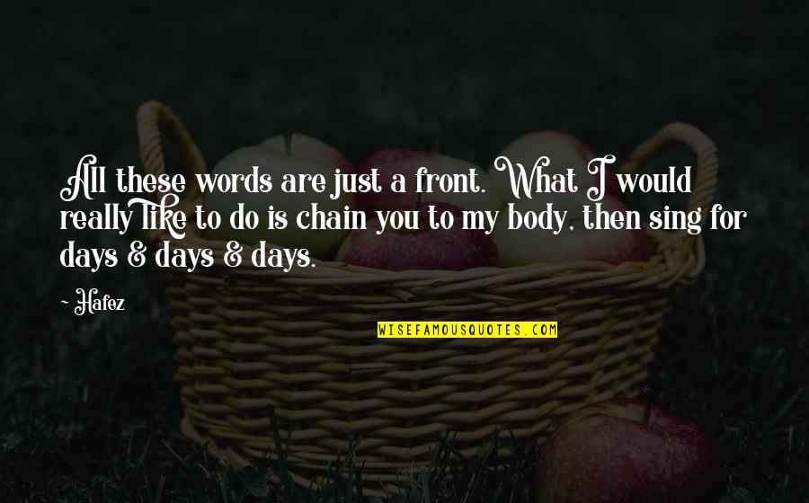 What Is Love Like Quotes By Hafez: All these words are just a front. What What Is Love Like Quotes By Hafez: All these words are just a front. What