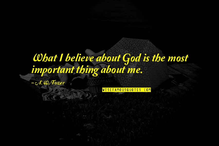 What Is Most Important Quotes By A.W. Tozer: What I believe about God is the most