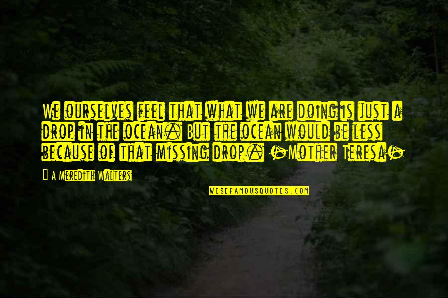 What Is Mother Quotes By A Meredith Walters: We ourselves feel that what we are doing What Is Mother Quotes By A Meredith Walters: We ourselves feel that what we are doing