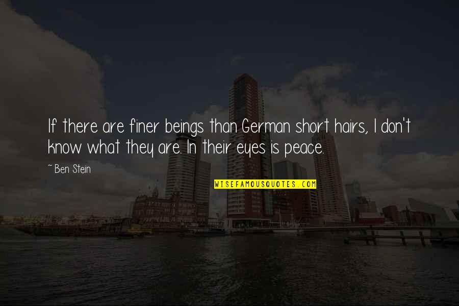 What Is Peace Quotes By Ben Stein: If there are finer beings than German short What Is Peace Quotes By Ben Stein: If there are finer beings than German short