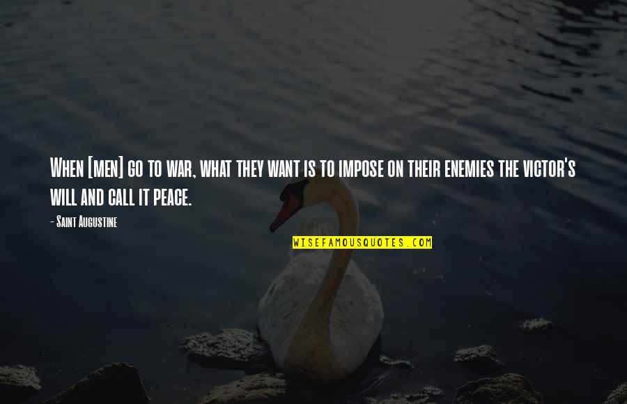 What Is Peace Quotes By Saint Augustine: When [men] go to war, what they want