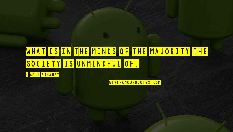 What Is Society Quotes By Amit Abraham: What is in the minds of the majority