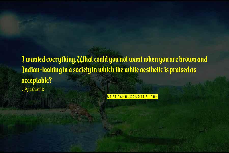 What Is Society Quotes By Ana Castillo: I wanted everything. What could you not want