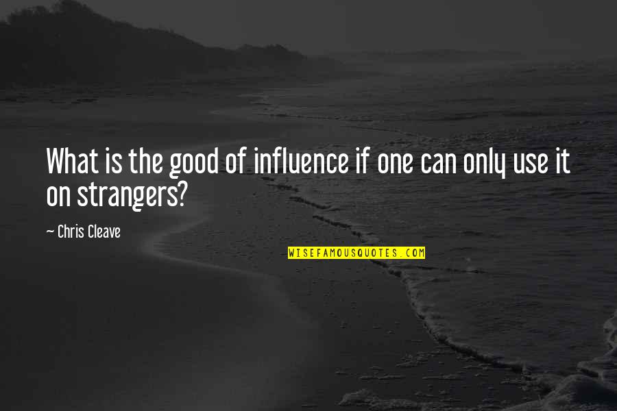 What Is Society Quotes By Chris Cleave: What is the good of influence if one