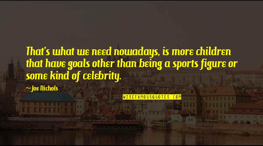 What Is Sports Quotes By Joe Nichols: That's what we need nowadays, is more children