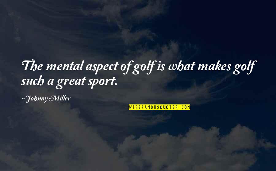 What Is Sports Quotes By Johnny Miller: The mental aspect of golf is what makes