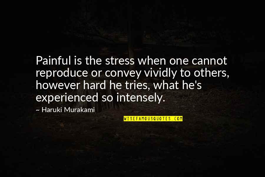 What Is Stress Quotes By Haruki Murakami: Painful is the stress when one cannot reproduce