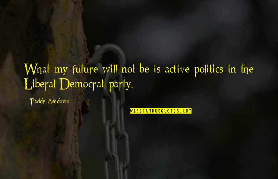 What Is The Future Quotes By Paddy Ashdown: What my future will not be is active