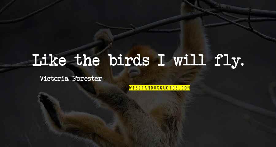 What Is The Most Important Lesson Youve Learned In Life Quotes By Victoria Forester: Like the birds I will fly.