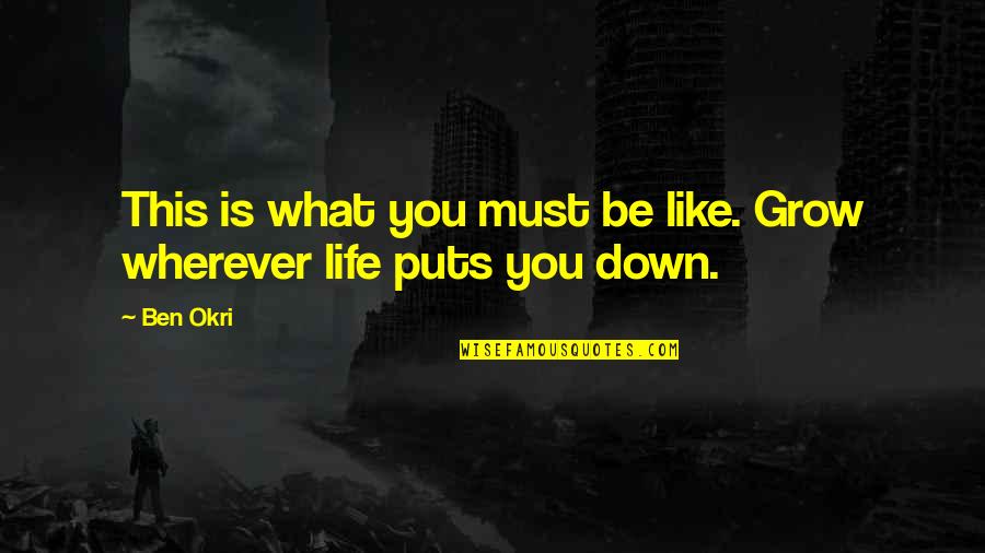 What Is This Life Quotes By Ben Okri: This is what you must be like. Grow