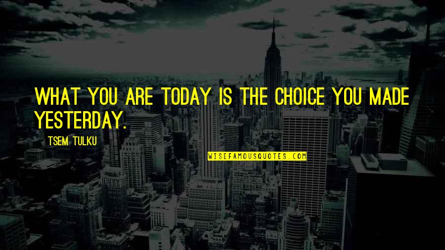 What Is Today Quotes By Tsem Tulku: What you are today is the choice you What Is Today Quotes By Tsem Tulku: What you are today is the choice you