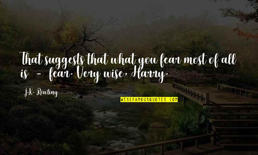 What Is Wise Quotes By J.K. Rowling: That suggests that what you fear most of