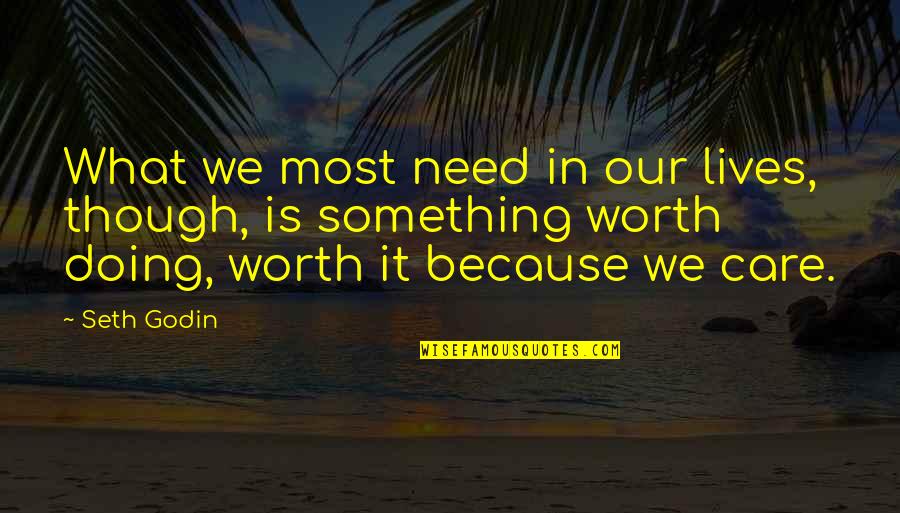 What Is Worth It Quotes By Seth Godin: What we most need in our lives, though,