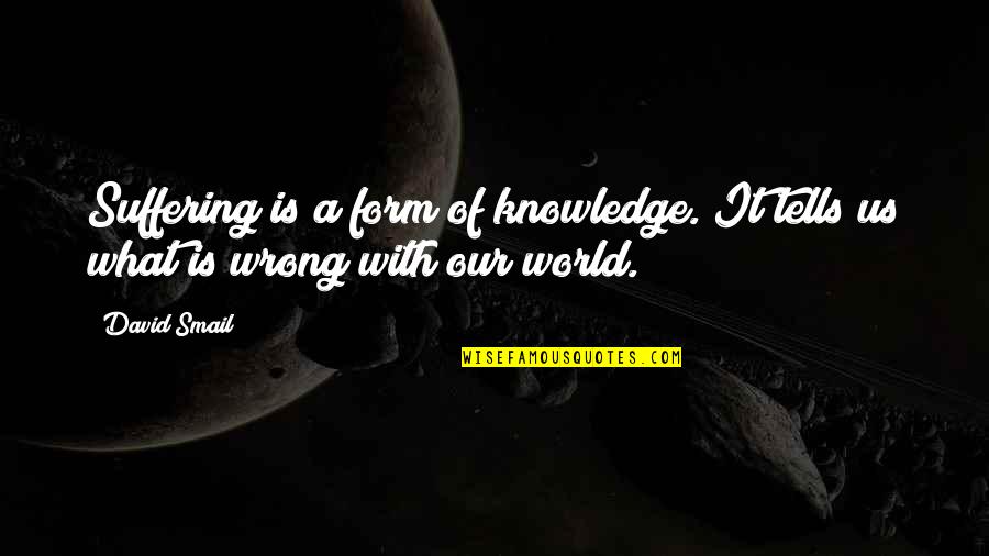 What Is Wrong With The World Quotes By David Smail: Suffering is a form of knowledge. It tells