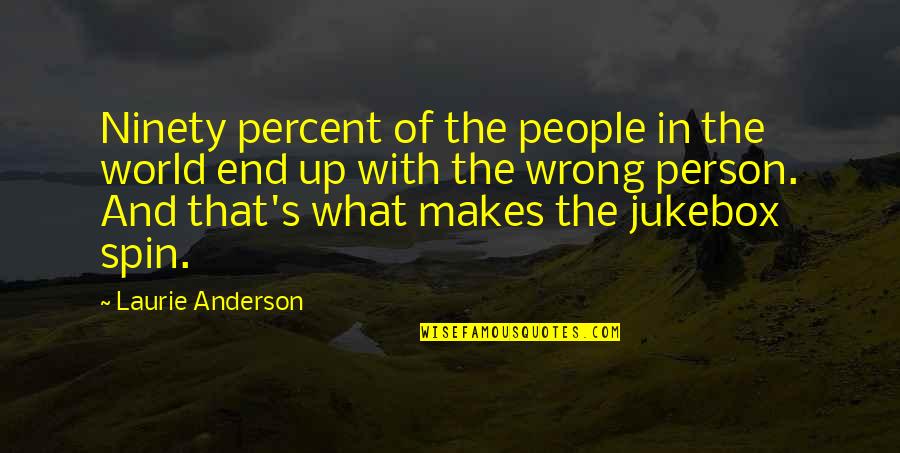 What Is Wrong With The World Quotes By Laurie Anderson: Ninety percent of the people in the world