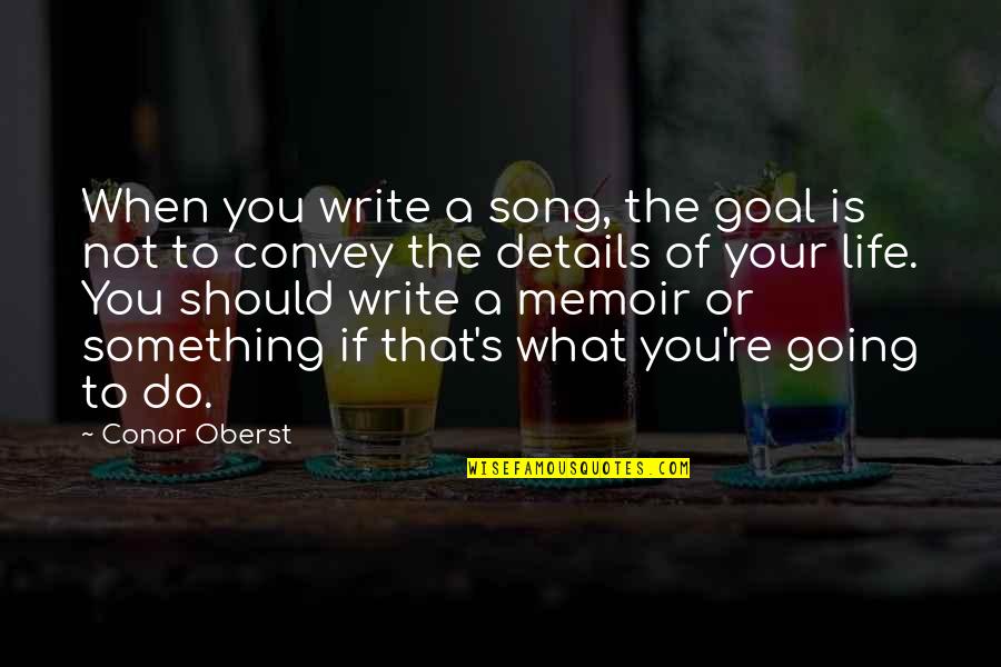 What Is Your Life Goal Quotes By Conor Oberst: When you write a song, the goal is