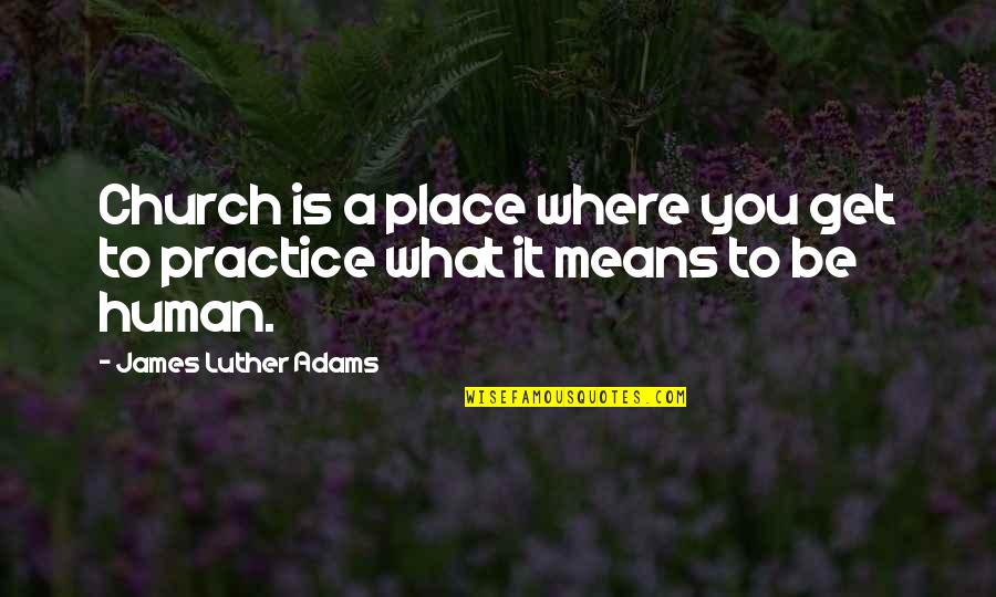 What It Means To Be Human Quotes By James Luther Adams: Church is a place where you get to