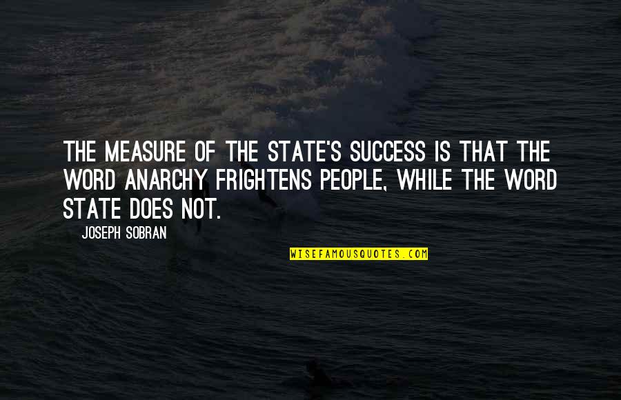 What It Takes To Be A Good Coach Quotes By Joseph Sobran: The measure of the state's success is that What It Takes To Be A Good Coach Quotes By Joseph Sobran: The measure of the state's success is that
