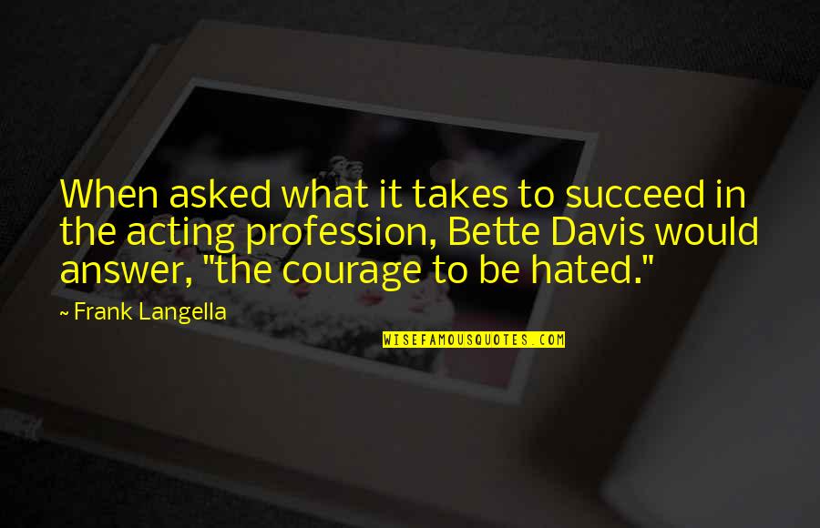 What It Takes To Succeed Quotes By Frank Langella: When asked what it takes to succeed in