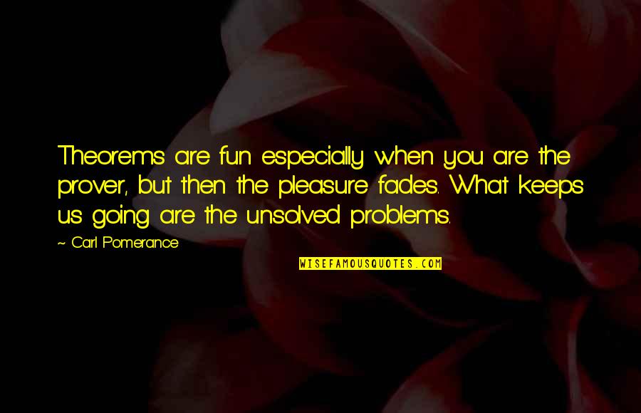 What Keeps You Going Quotes By Carl Pomerance: Theorems are fun especially when you are the