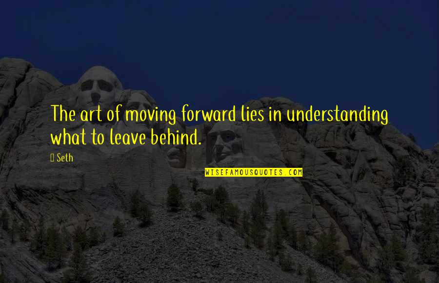 What Lies Behind Us Quotes By Seth: The art of moving forward lies in understanding