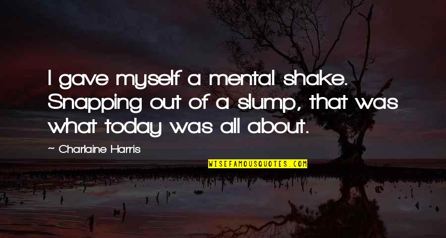What Life All About Quotes By Charlaine Harris: I gave myself a mental shake. Snapping out