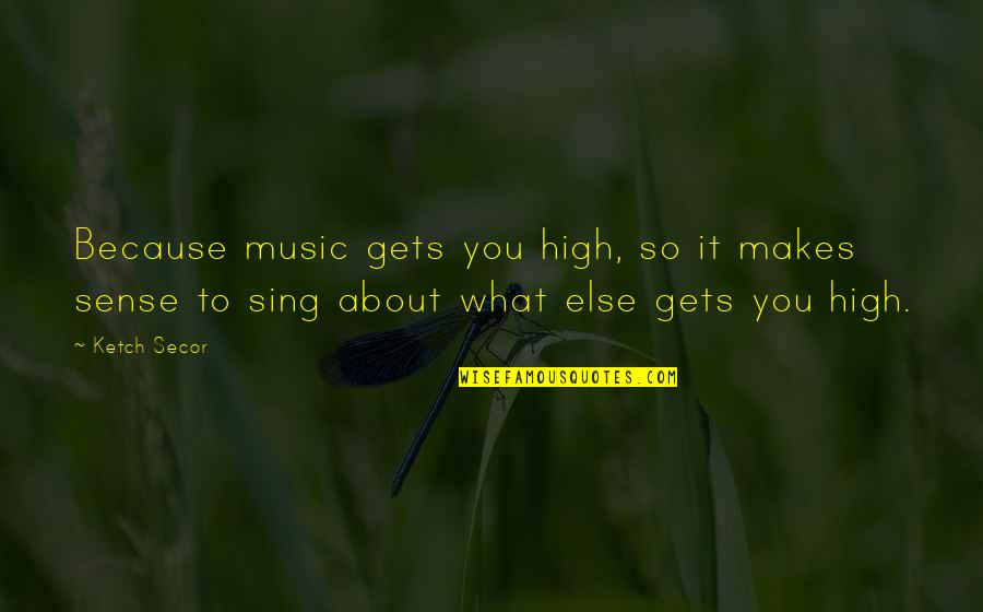 What Makes Sense Quotes By Ketch Secor: Because music gets you high, so it makes