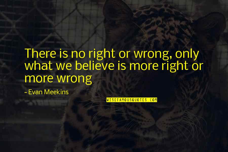 What Morality Is Quotes By Evan Meekins: There is no right or wrong, only what