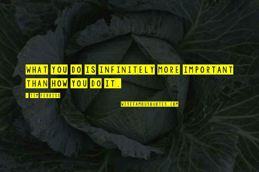 What More Important Quotes By Tim Ferriss: What you do is infinitely more important than
