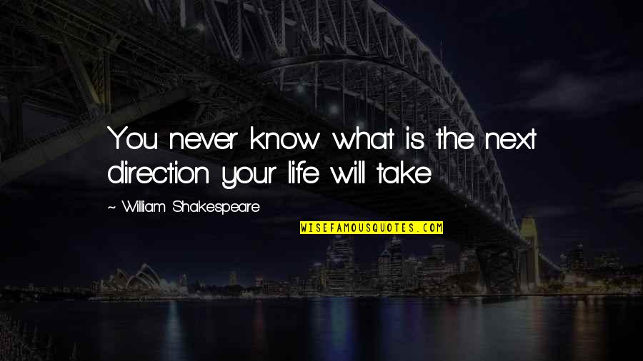 What Next In Life Quotes By William Shakespeare: You never know what is the next direction