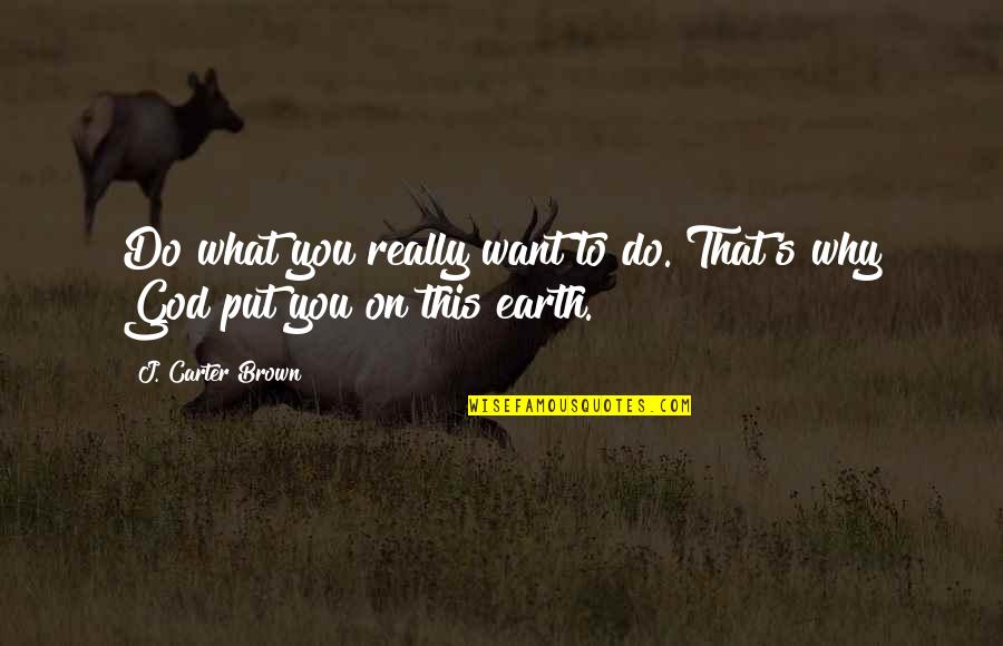What On Earth Quotes By J. Carter Brown: Do what you really want to do. That's