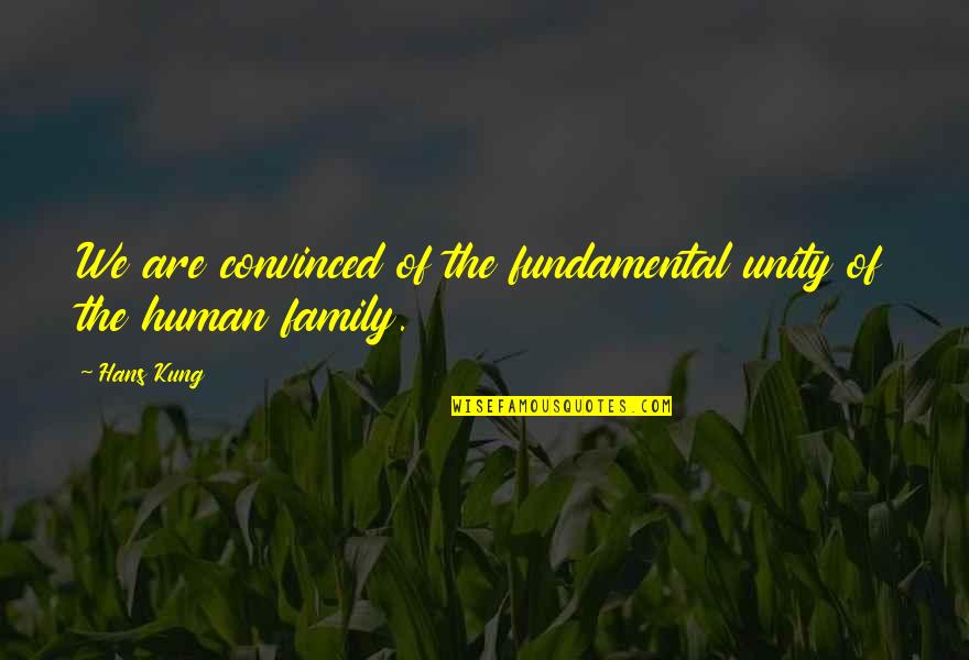 What Remains Carole Radziwill Quotes By Hans Kung: We are convinced of the fundamental unity of