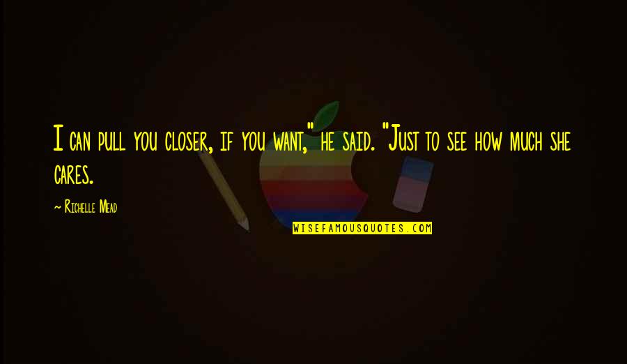 What Sally Said Quotes By Richelle Mead: I can pull you closer, if you want,"