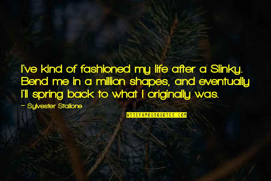 What Shapes Us Quotes By Sylvester Stallone: I've kind of fashioned my life after a