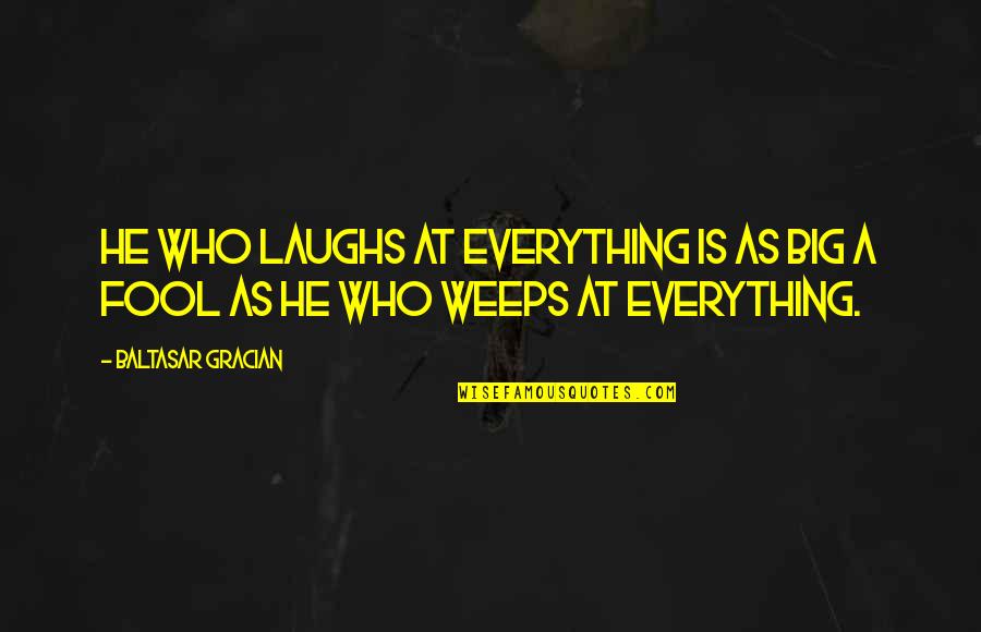 What Should I Do Love Quotes By Baltasar Gracian: He who laughs at everything is as big